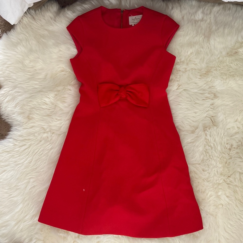 Kate spade red dress w/ front bow detail